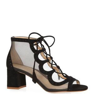 Marion Parke Toscana Brooke Black Mesh Suede Shootie Women's Boots